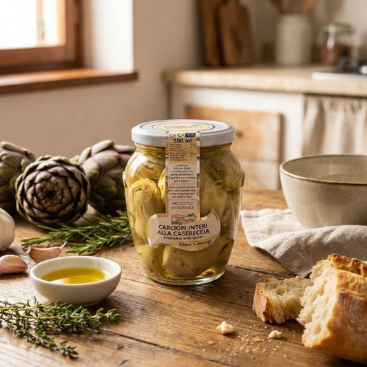 Carciofi Interi alla Casereccia in Olio di Semi di Girasole vasetto da 580ml