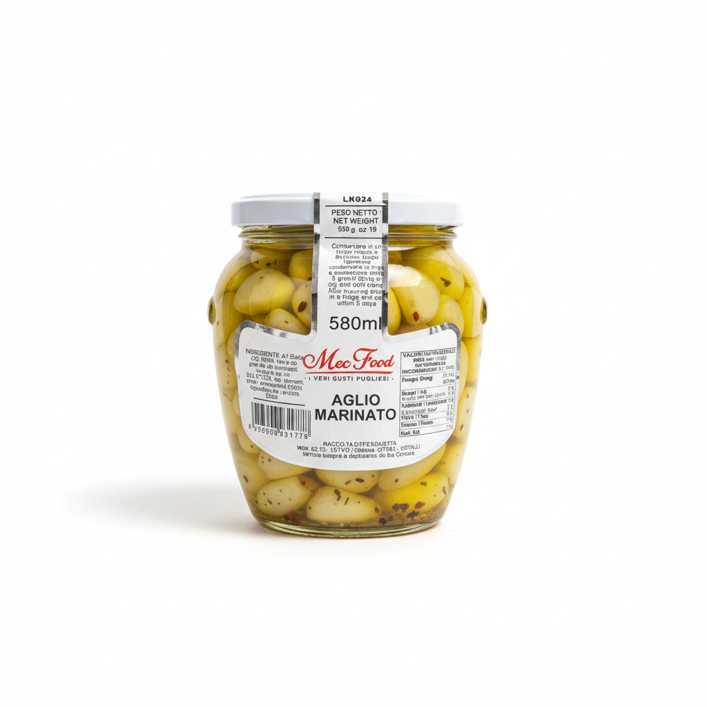 Aglio Marinato in Olio di Semi di Girasole vasetto da 580ml