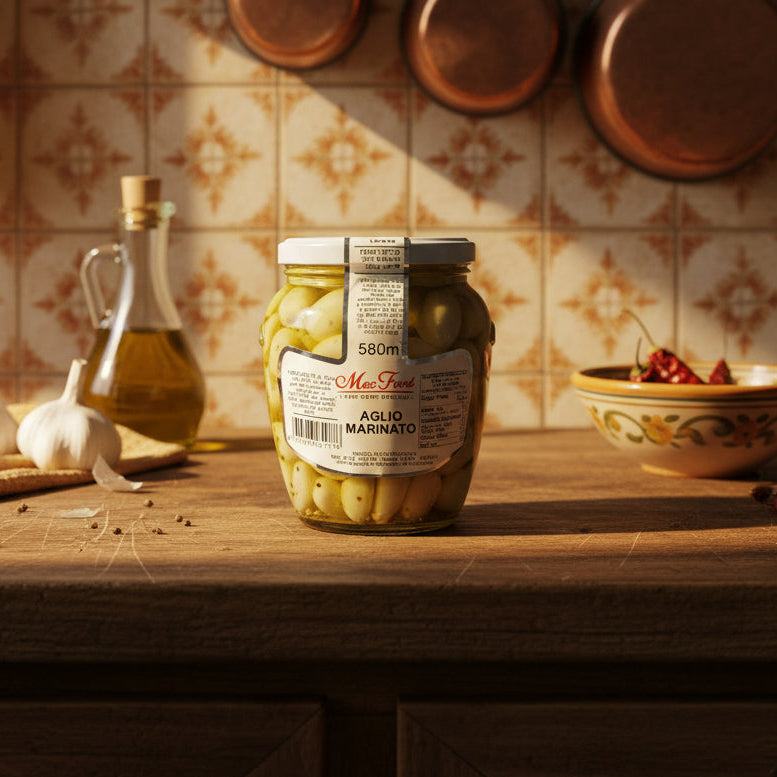 🎁 Aglio Marinato in Olio di Semi di Girasole vasetto da 580ml (50% off)