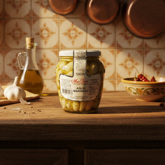 🎁 Aglio Marinato in Olio di Semi di Girasole vasetto da 580ml (50% off)