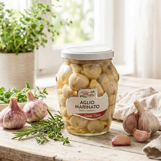 Aglio Marinato in Olio di Semi di Girasole vasetto da 580ml
