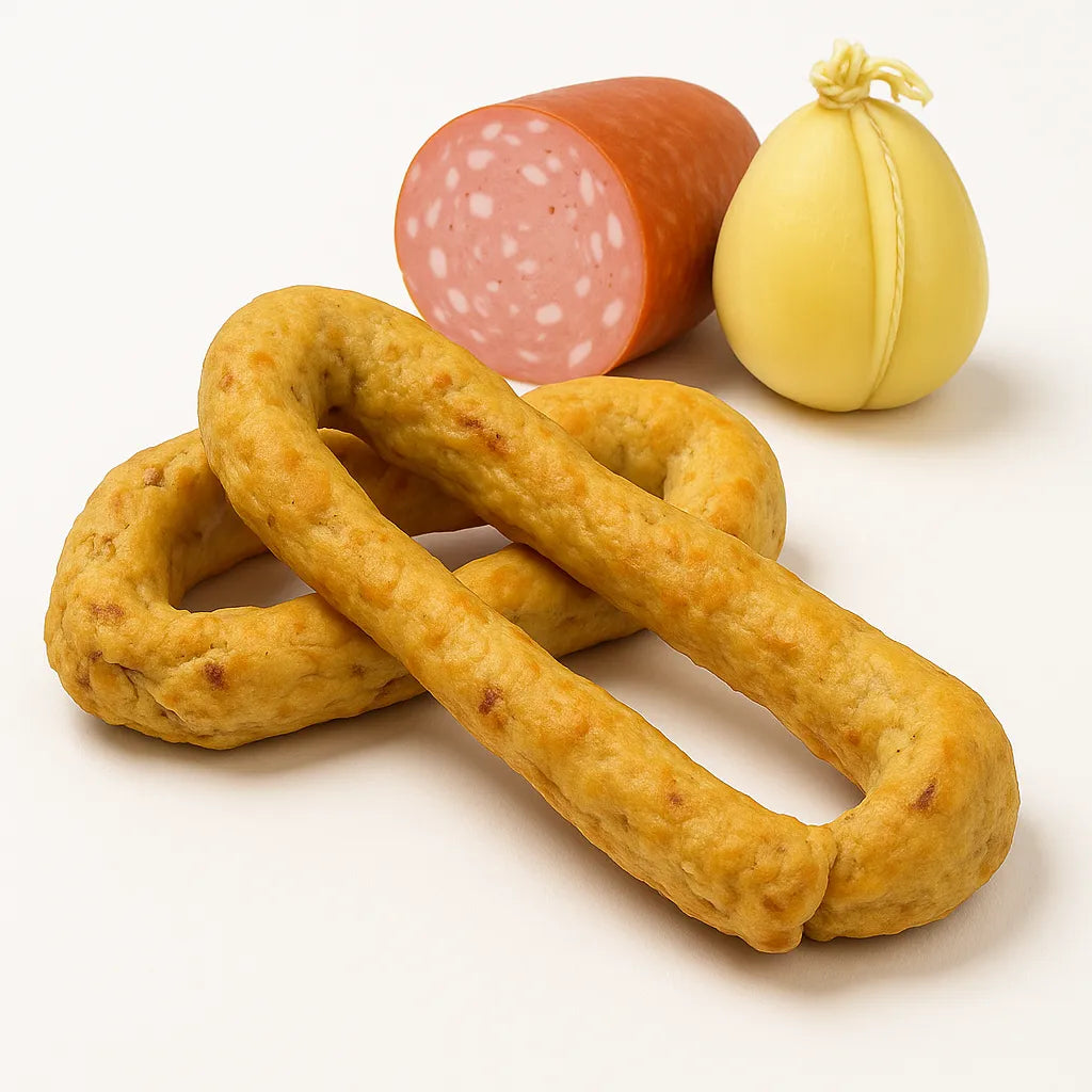 Gusto Mortadella e Provolone Taralli Scaldatelli Pugliesi 400g-Tarallificio Santa Barbara SRL