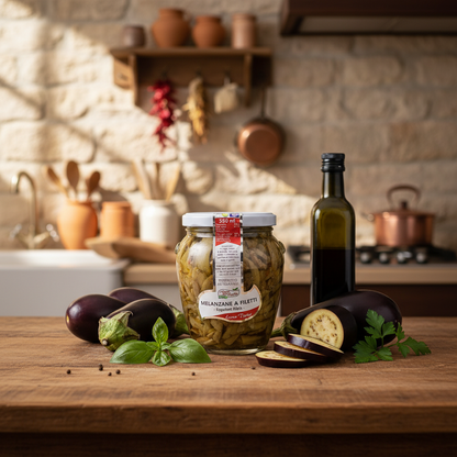 Melanzane a Filetti in Olio di Semi di Girasole vasetto da 580ml