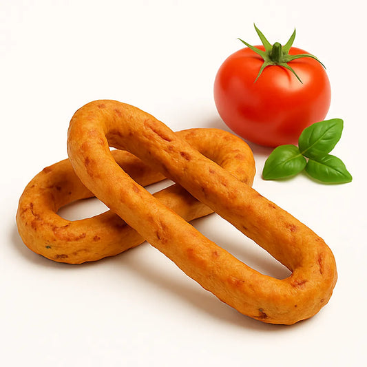 Pomodoro e Basilico Taralli Scaldatelli Pugliesi 400g-Tarallificio Santa Barbara SRL