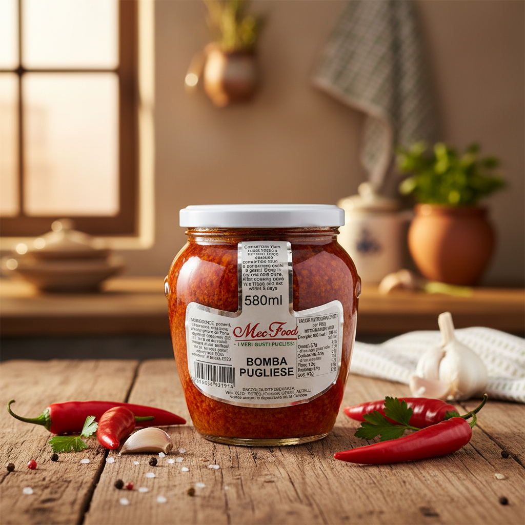Bomba Pugliese Crema Tipica Spalmabile in Olio di Semi di Girasole vasetto da 580ml