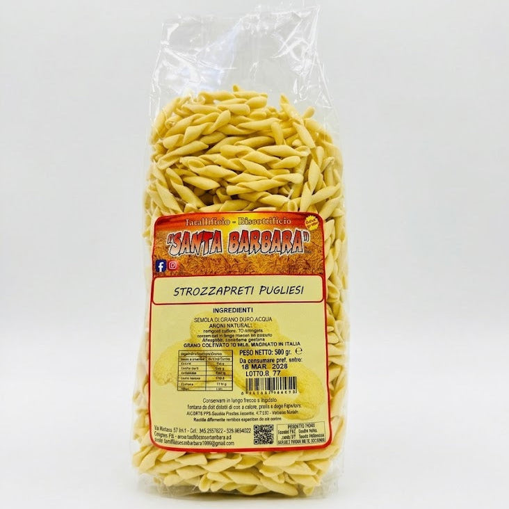 Strozzapreti di Semola di Grano Duro - Pasta Artigianale Pugliese 500g