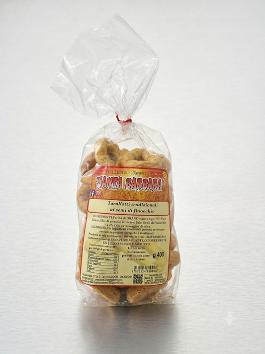 Tarallotti Tradizionali ai Semi di Finocchio Scaldatelli Pugliesi 400g