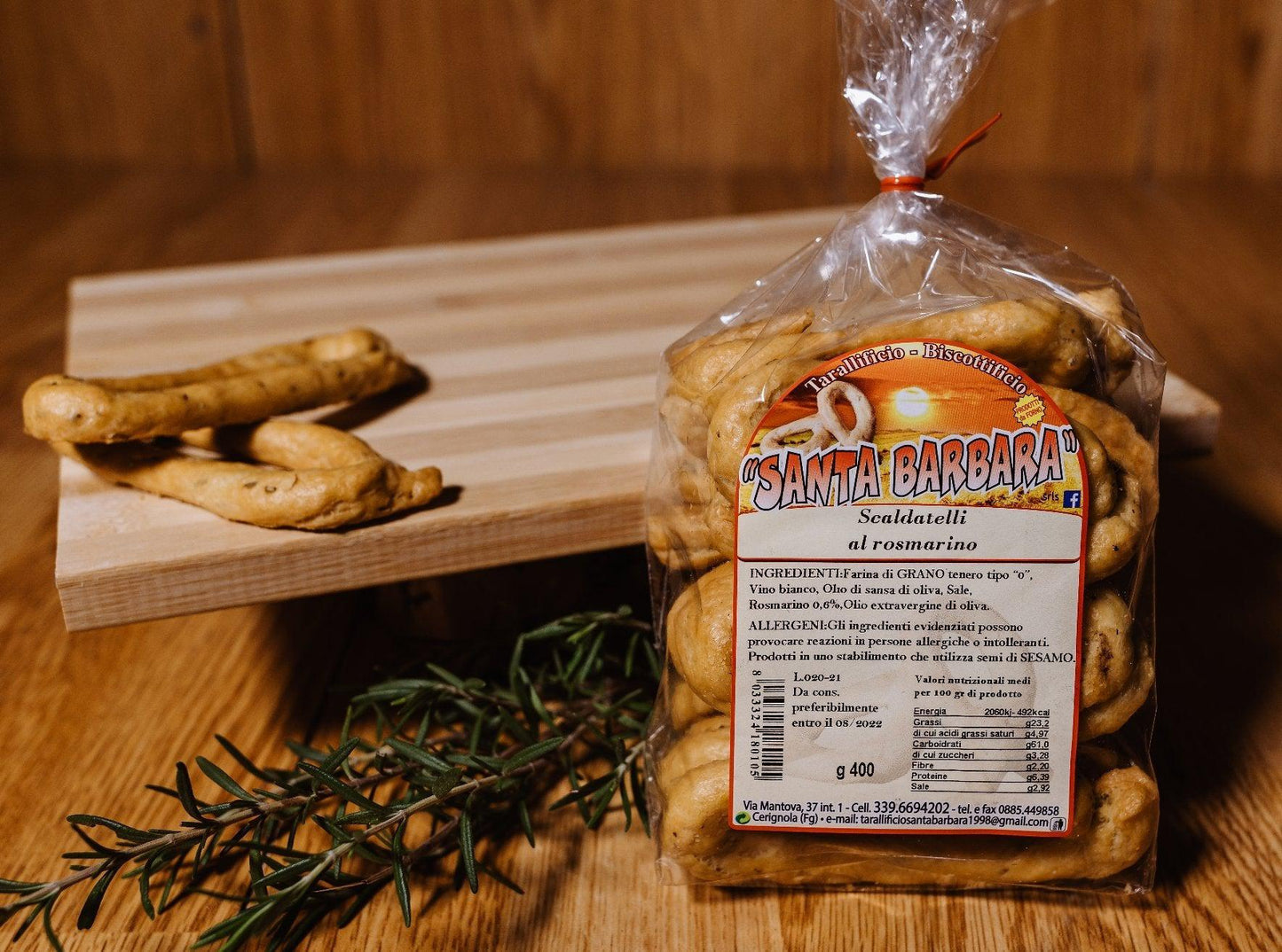 400g Taralli Scaldatelli Pugliesi Gusto Rosmarino