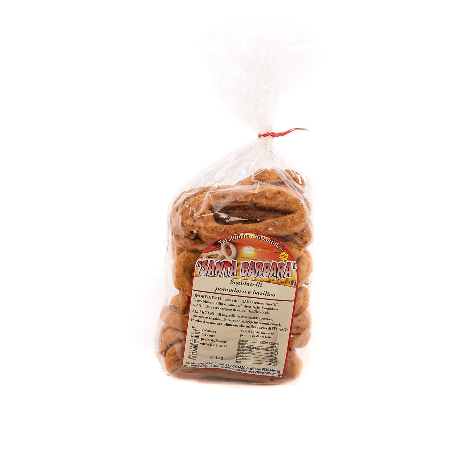 400g Taralli Scaldatelli Pugliesi Pomodoro e Basilico