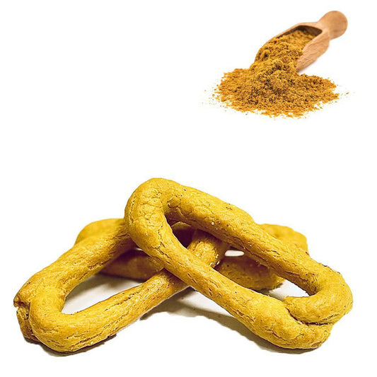 400g Taralli Scaldatelli Pugliesi Gusto Curcuma con Olio EVO - Tarallificio Santa Barbara SRL