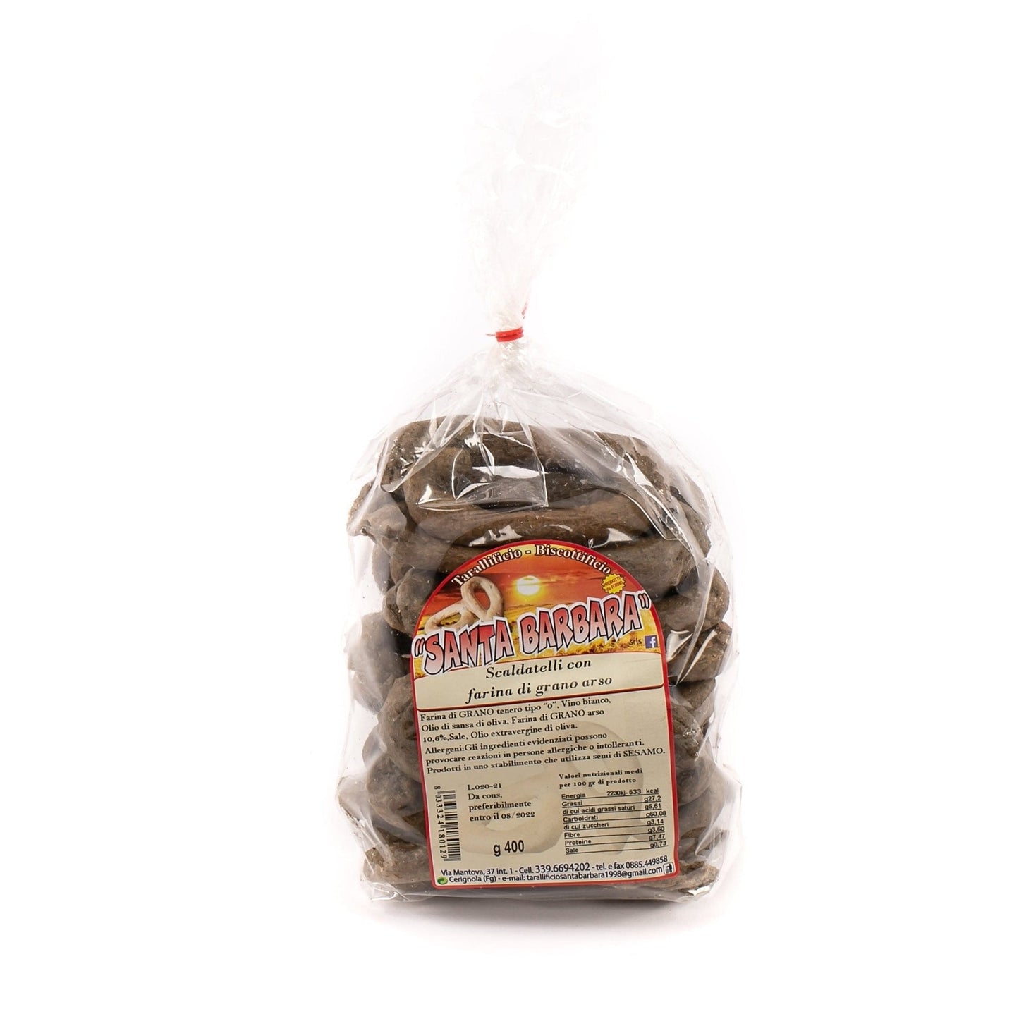 400g Taralli Scaldatelli Pugliesi Gusto Grano Arso - Tarallificio Santa Barbara SRL