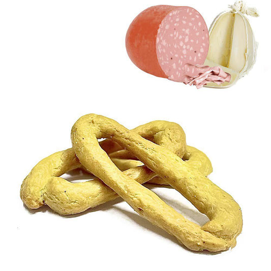 400g Taralli Scaldatelli Pugliesi Gusto Mortadella e Provolone - Tarallificio Santa Barbara SRL