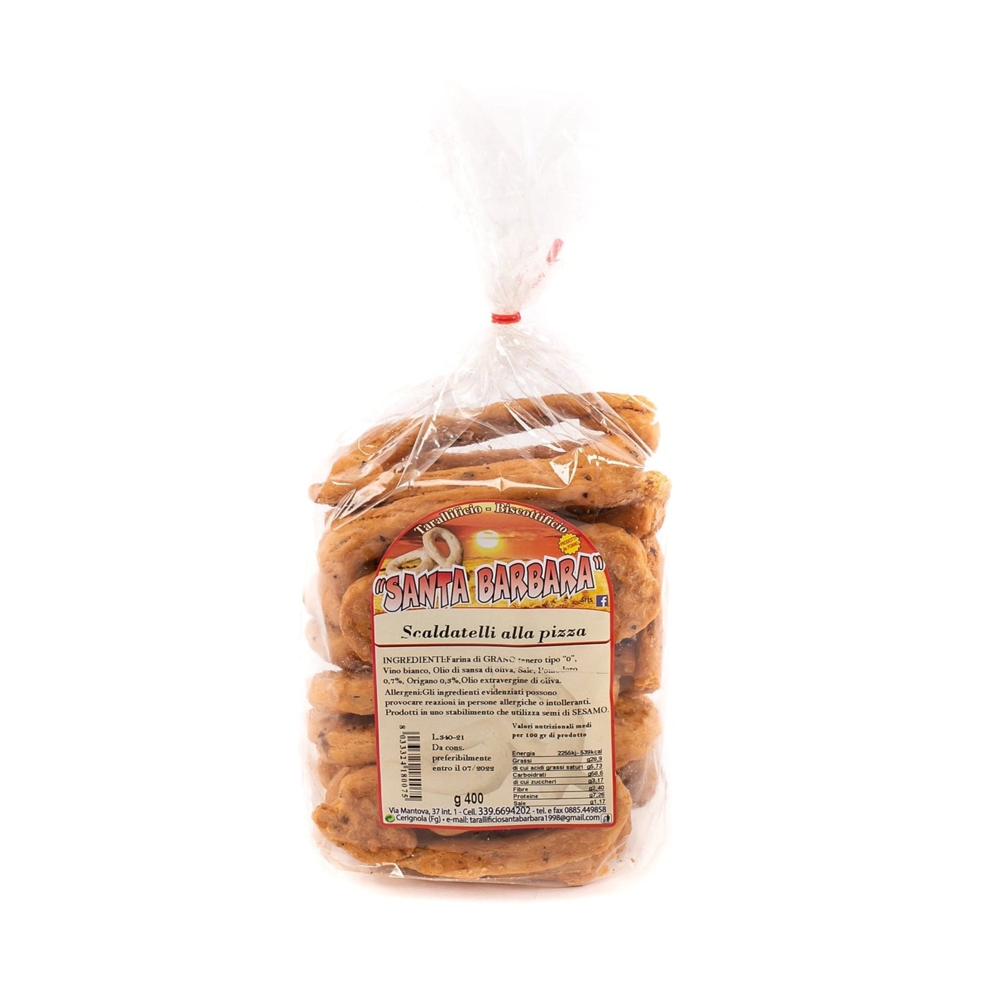 400g Taralli Scaldatelli Pugliesi Gusto Pizza - Tarallificio Santa Barbara SRL