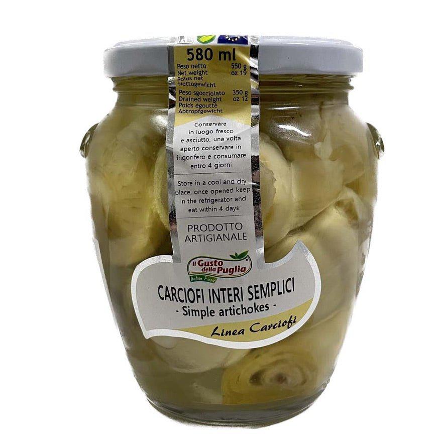 Carciofi Interi Semplici in Olio di Semi di Girasole vasetto da 580ml