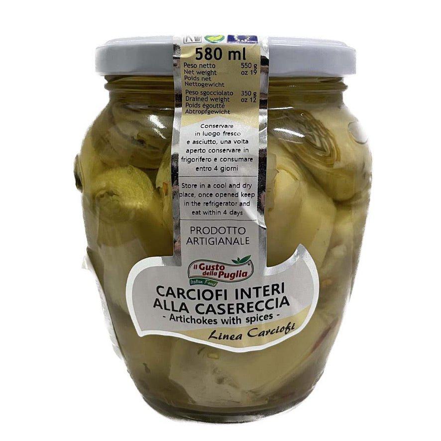 Carciofi Interi alla Casereccia in Olio di Semi di Girasole vasetto da 580ml