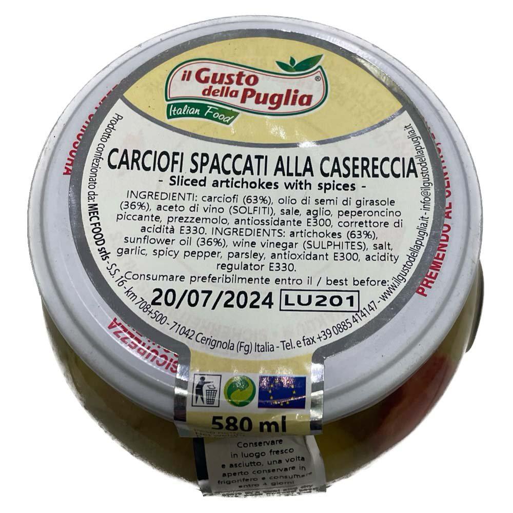 Carciofi Spaccati alla Casereccia in Olio di Semi di Girasole vasetto da 580ml