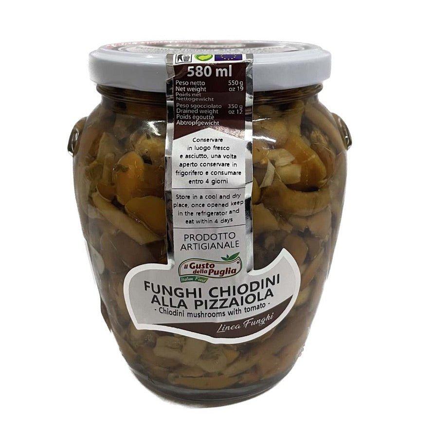 Funghi Chiodini alla Pizzaiola in Olio di Semi di Girasole vasetto da 580ml