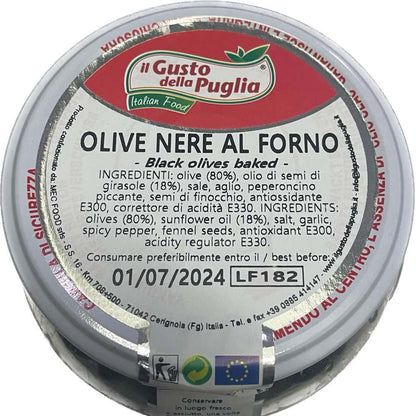 Olive Nere al Forno in Olio di Semi di Girasole vasetto da 580ml