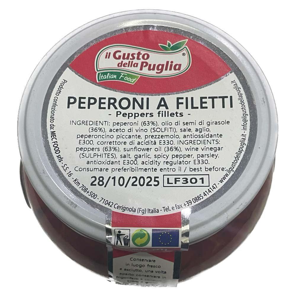 Peperoni a filetti in Olio di Semi di Girasole vasetto da 580ml